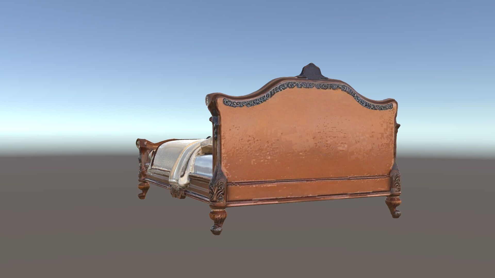 Classic Carved Bed Model Pack with Padded Headboard Low-poly 3D model_34