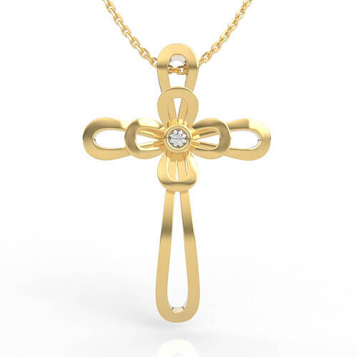 Simple Diamond Cross Pendant 3D print model