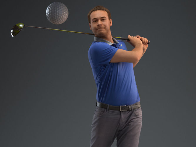 00012Vincent004 Golf Player 3D Model 3D model