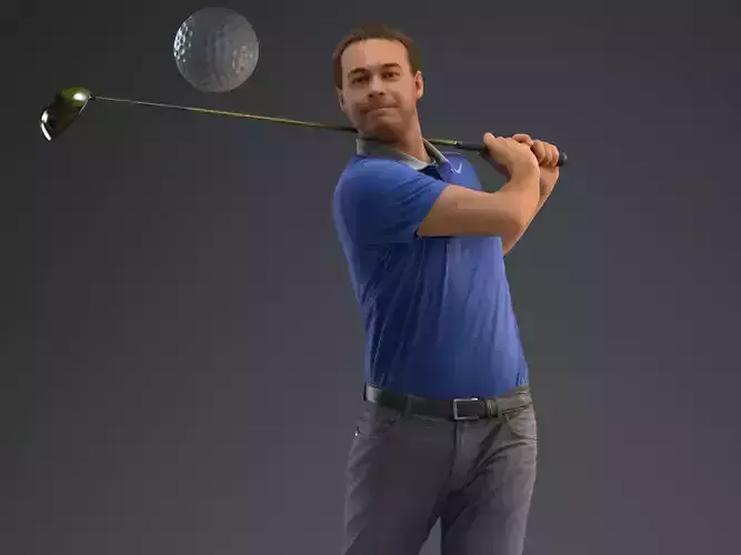 00012Vincent004 Golf Player 3D Model 3D model