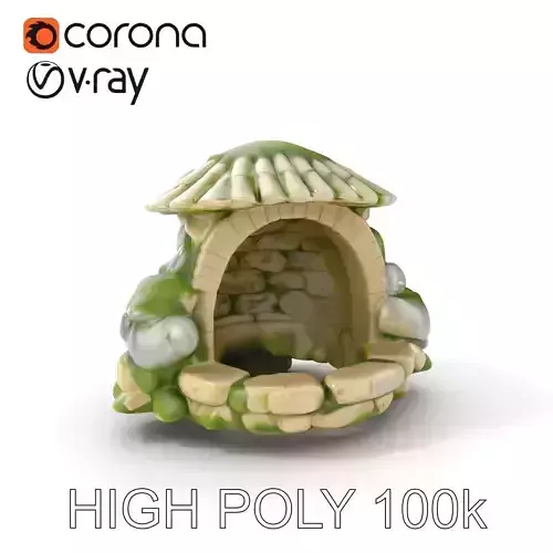 Stone Moss Arch Shelter Model Pack