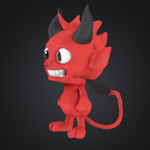 Dame the Mini Devil  3D print model_4