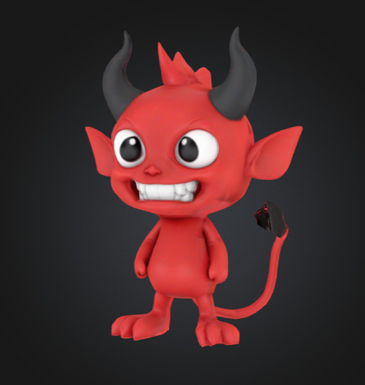 Dame the Mini Devil  3D print model_3