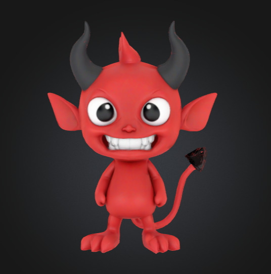 Dame the Mini Devil  3D print model_2