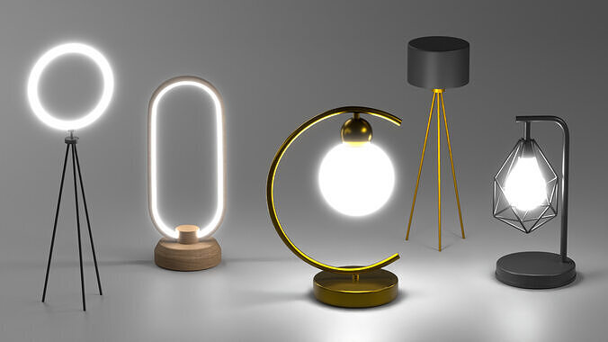 Lamps with glow light 3D model