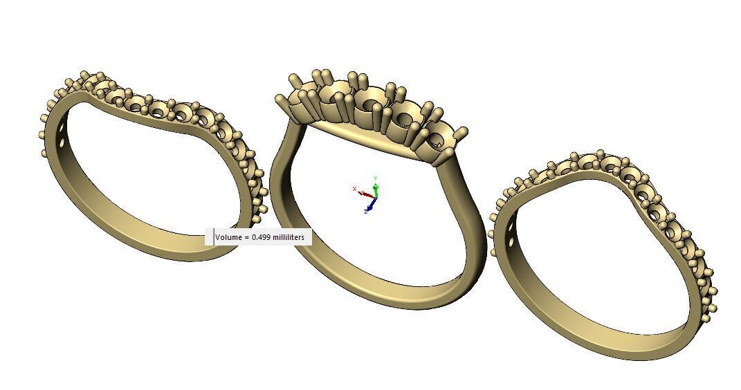 Curved half eternity guard supported diamond arc ring US size 7 3D print model_17