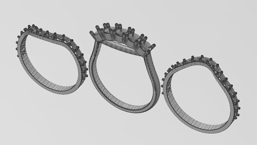 Curved half eternity guard supported diamond arc ring US size 7 3D print model_16