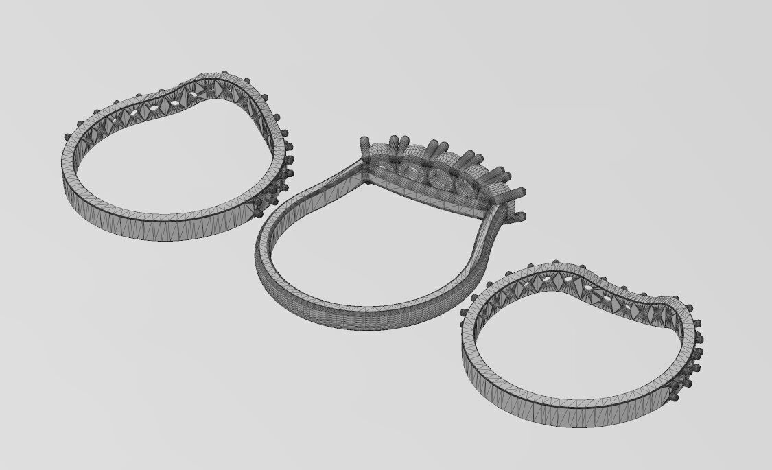 Curved half eternity guard supported diamond arc ring US size 7 3D print model_15