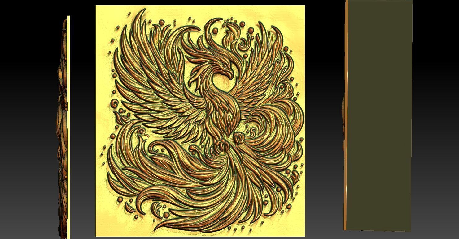 1 phoenix CNC Relief Model 3D print model_5