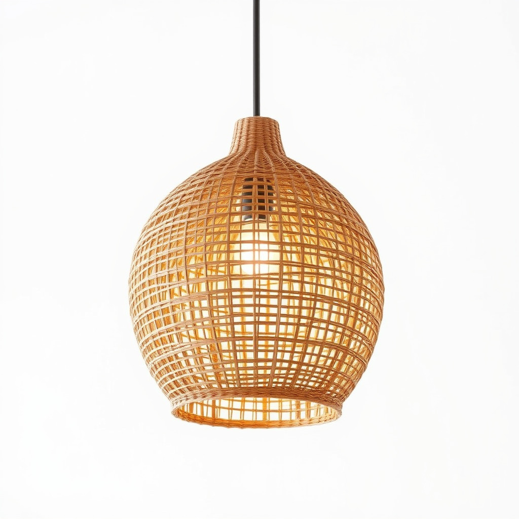 Wicker Pendant Lamp model pack for interior designs Low-poly 3D model_3