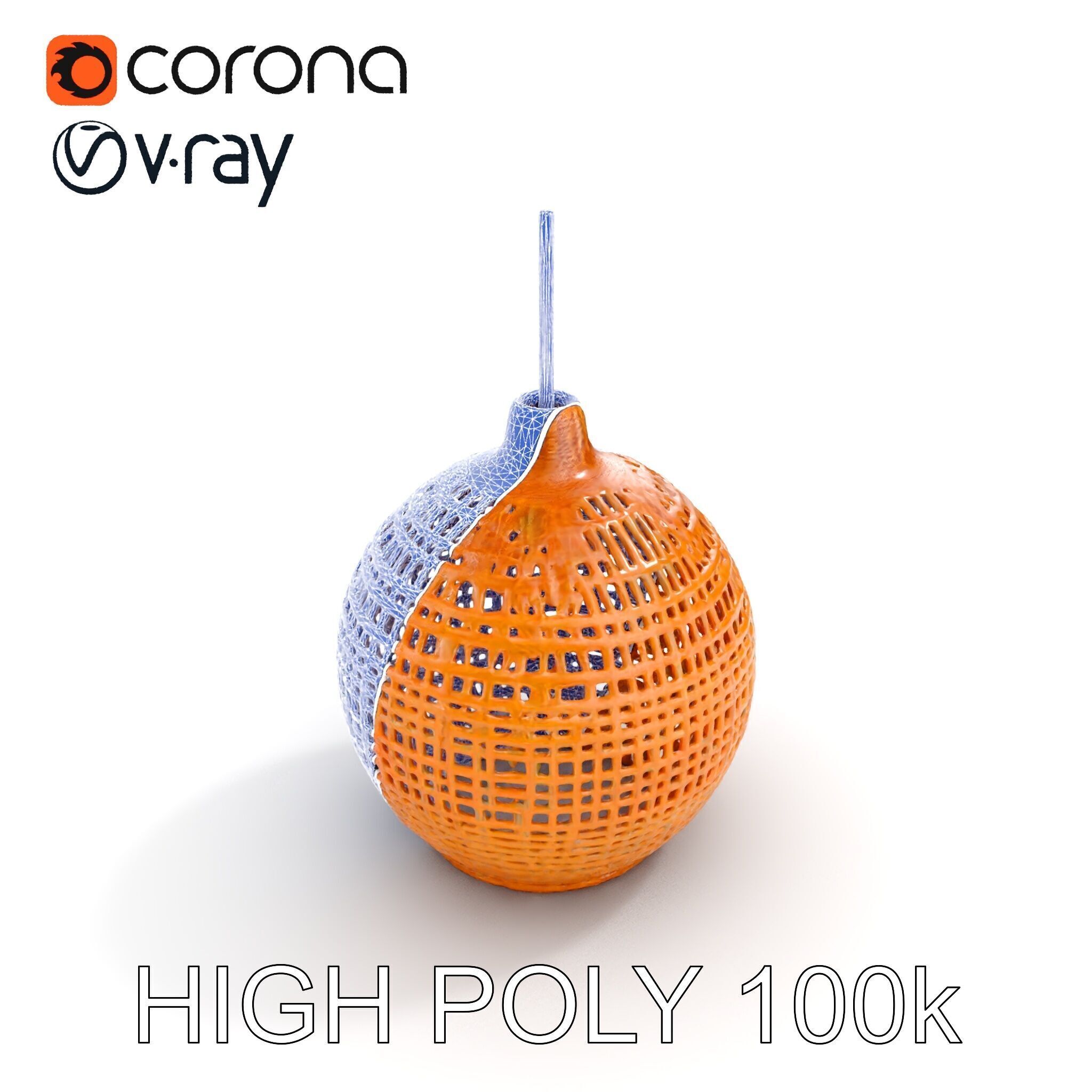 Wicker Pendant Lamp model pack for interior designs Low-poly 3D model_17