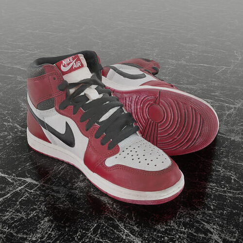 NIKE AIR JORDAN 1 HIGH OG LOST FOUND 3D SHOES Low-poly 3D model