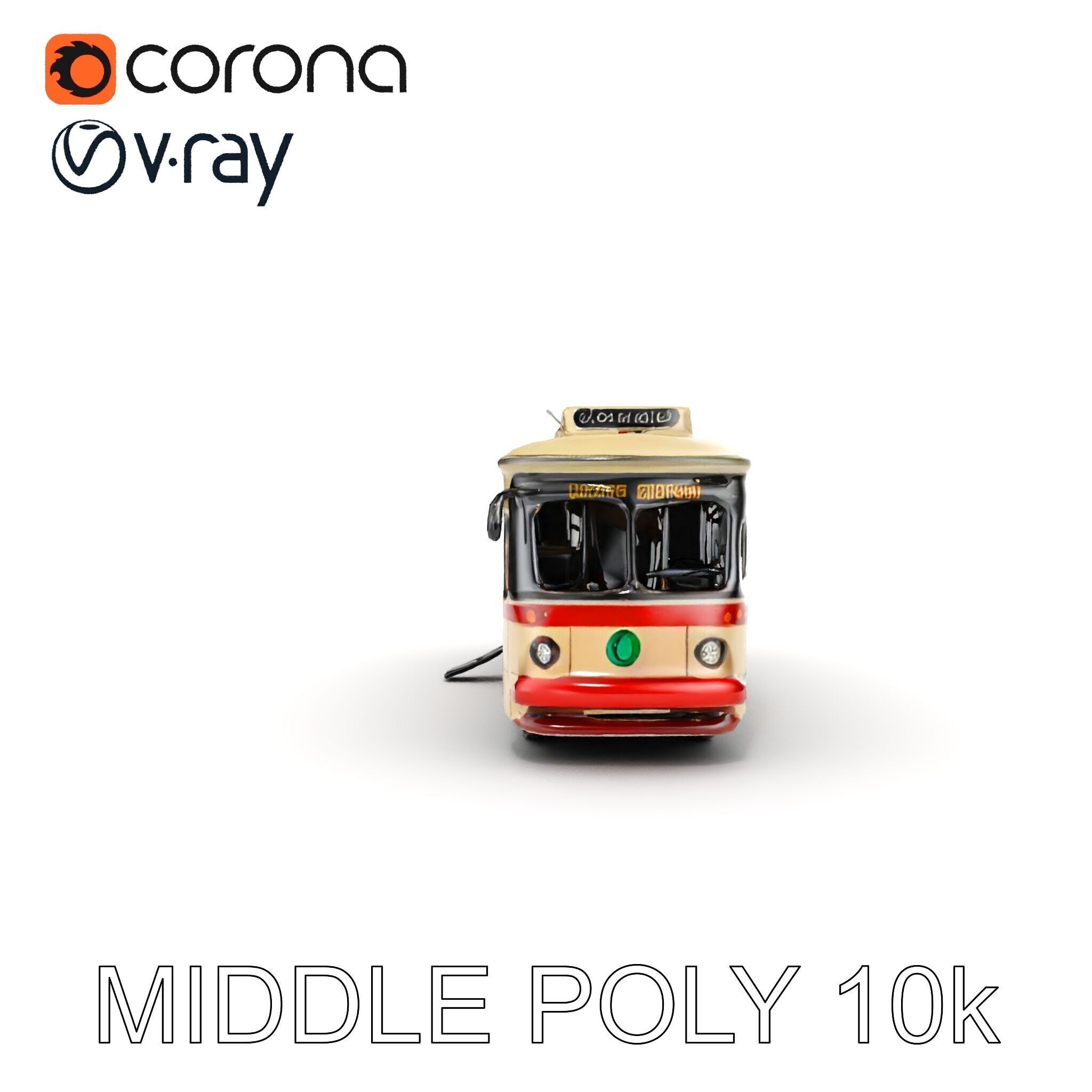 Vintage Trolleybus Model Pack for Urban Environments Low-poly 3D model_19