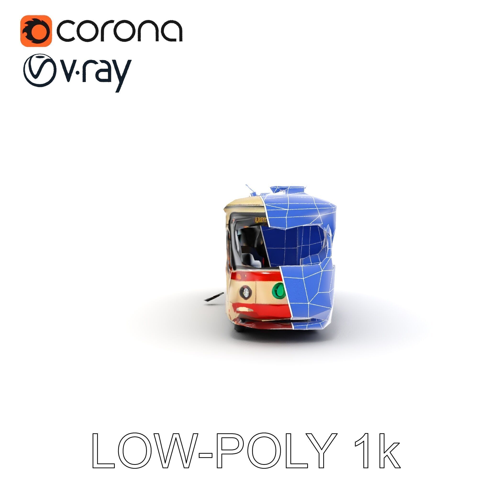 Vintage Trolleybus Model Pack for Urban Environments Low-poly 3D model_25