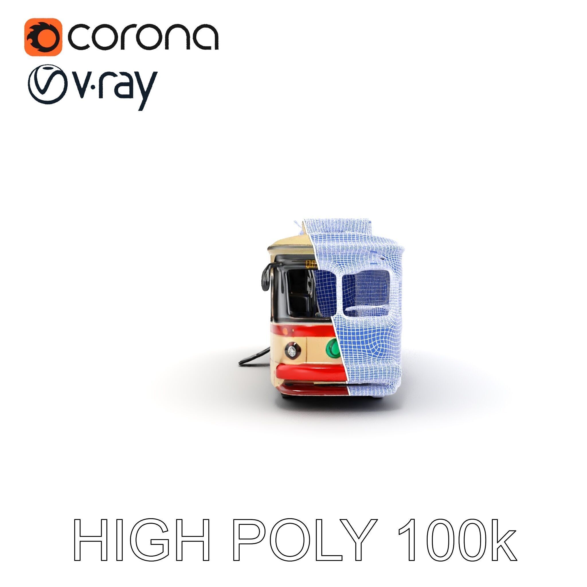 Vintage Trolleybus Model Pack for Urban Environments Low-poly 3D model_35
