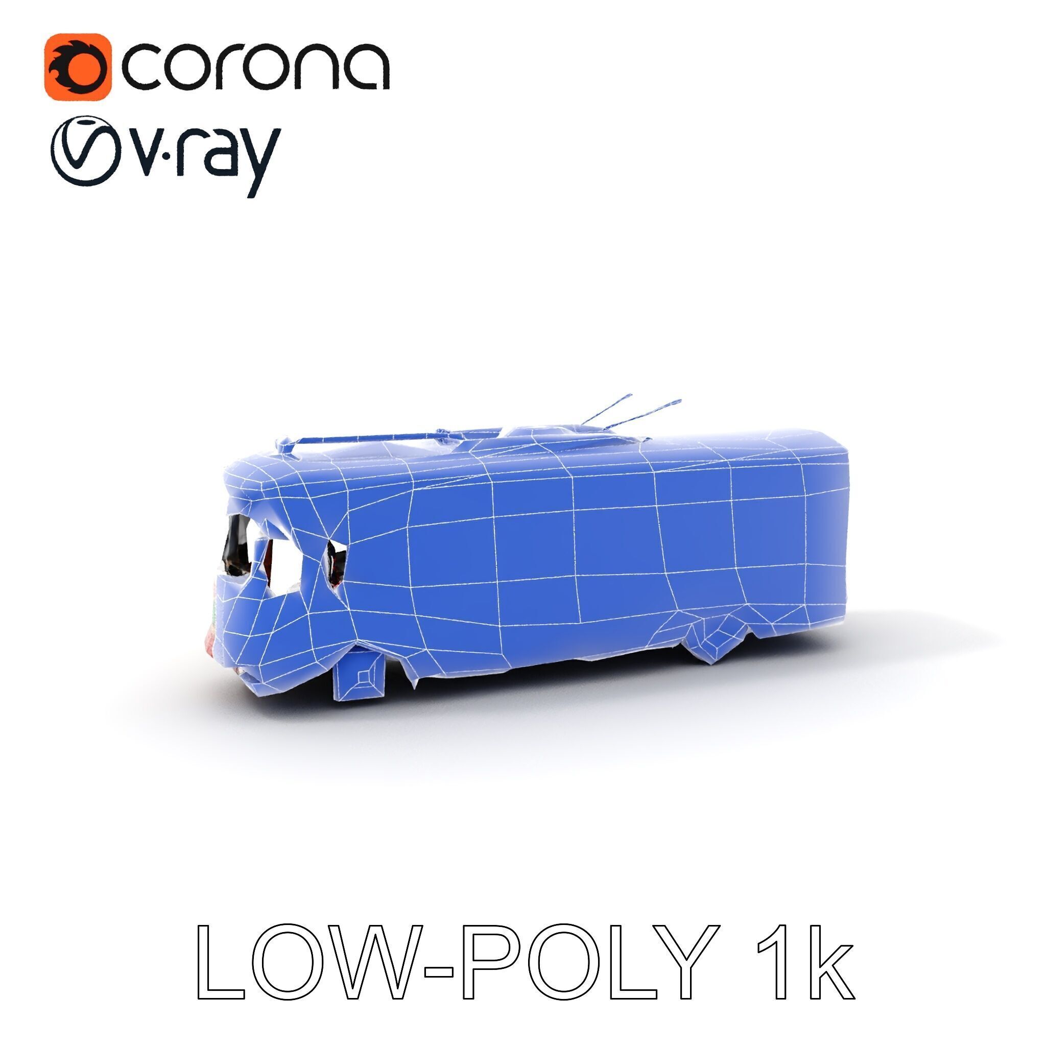 Vintage Trolleybus Model Pack for Urban Environments Low-poly 3D model_31