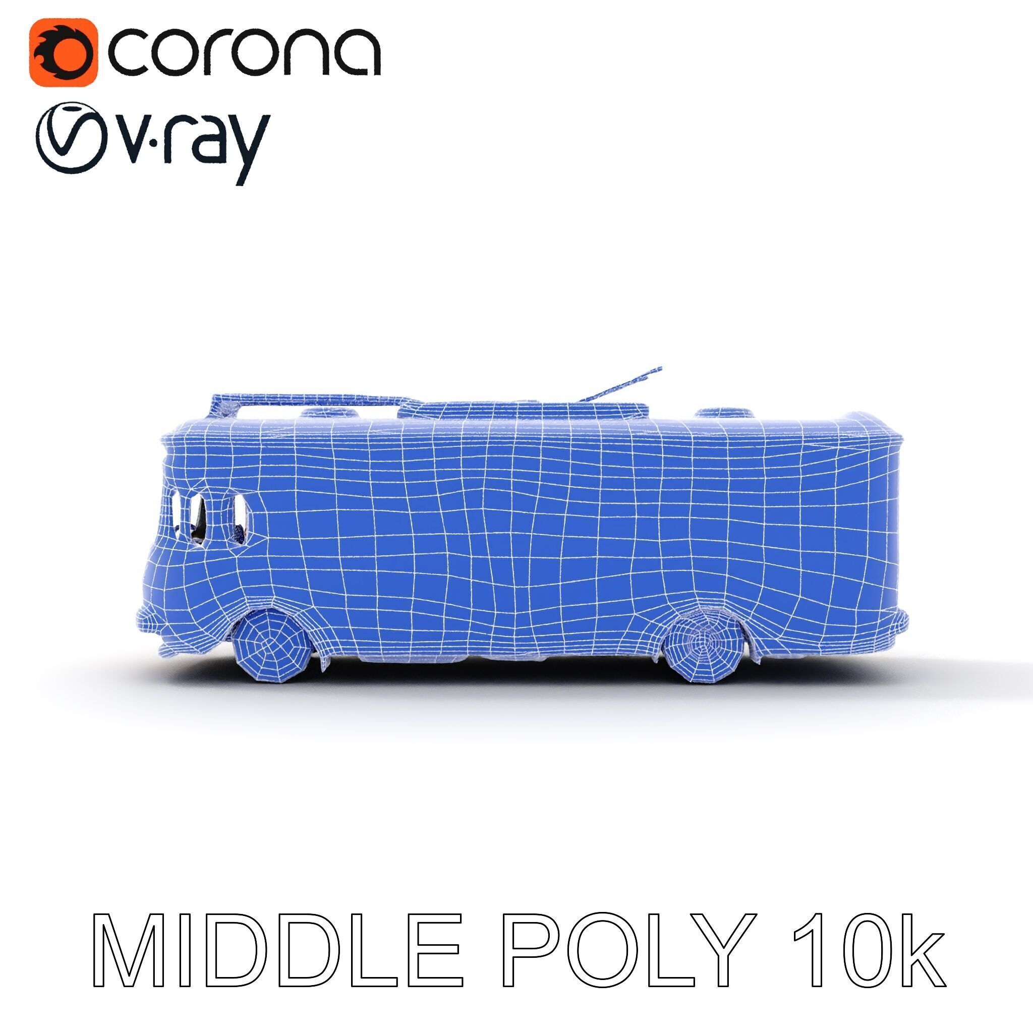 Vintage Trolleybus Model Pack for Urban Environments Low-poly 3D model_24