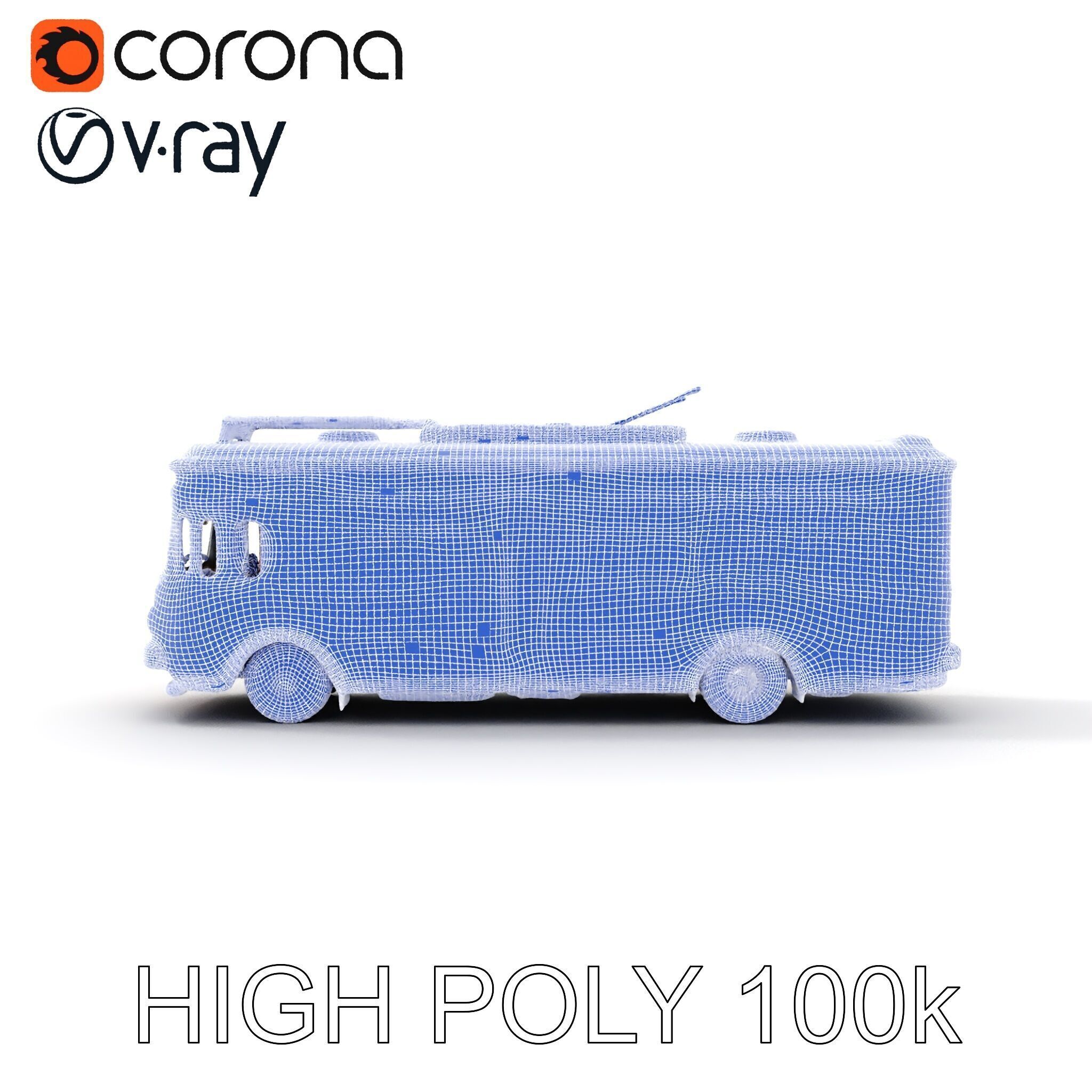 Vintage Trolleybus Model Pack for Urban Environments Low-poly 3D model_29