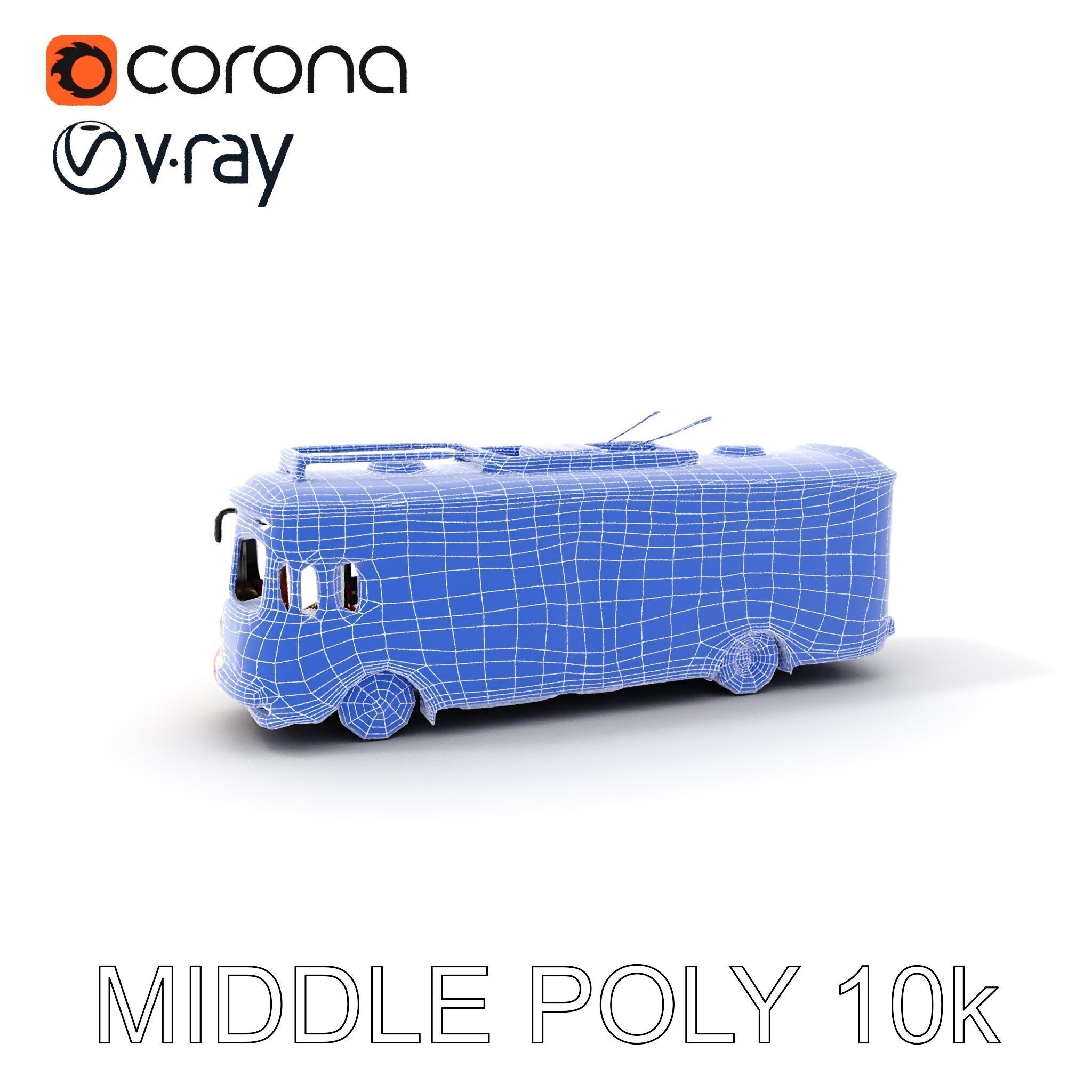 Vintage Trolleybus Model Pack for Urban Environments Low-poly 3D model_17