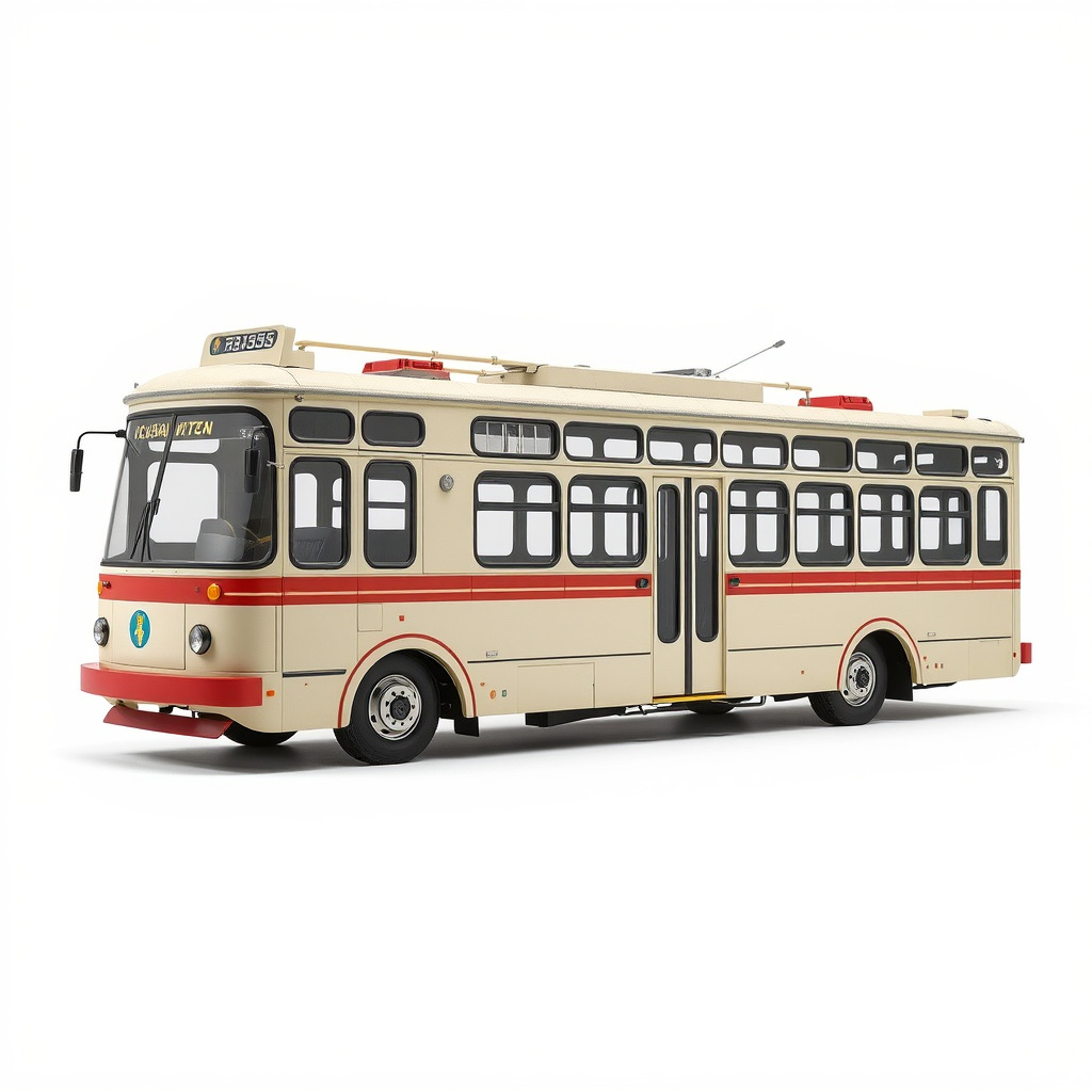 Vintage Trolleybus Model Pack for Urban Environments Low-poly 3D model_2