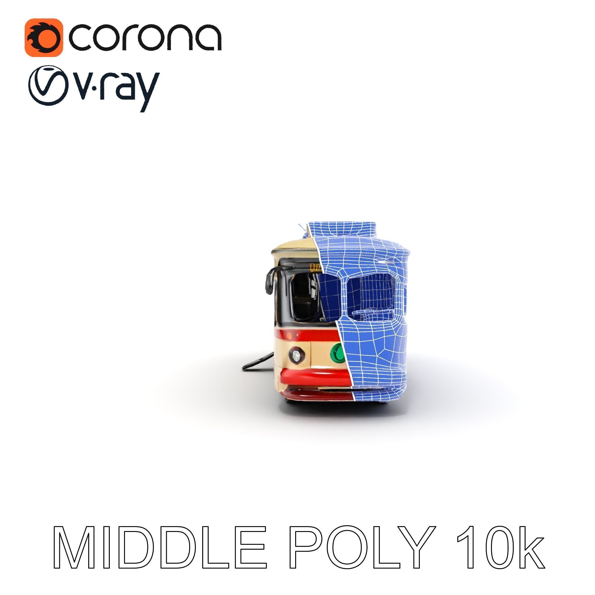 Vintage Trolleybus Model Pack for Urban Environments Low-poly 3D model_30