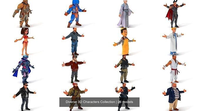 Diverse 3D Characters Collection 