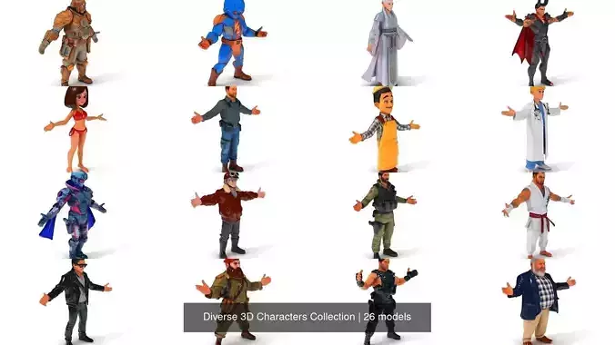 Diverse 3D Characters Collection 