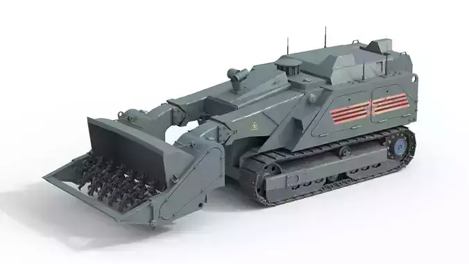 Uran 6 Mine Clearing Robot Low-poly 3D model