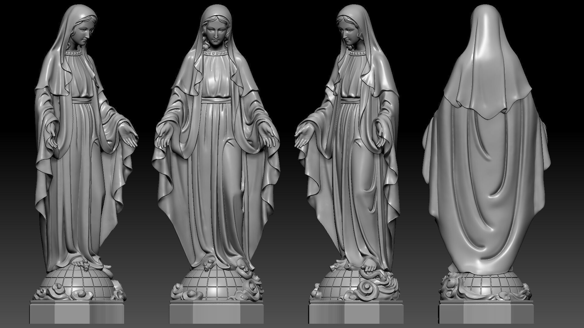 Our lady of Grace 3D print model_1