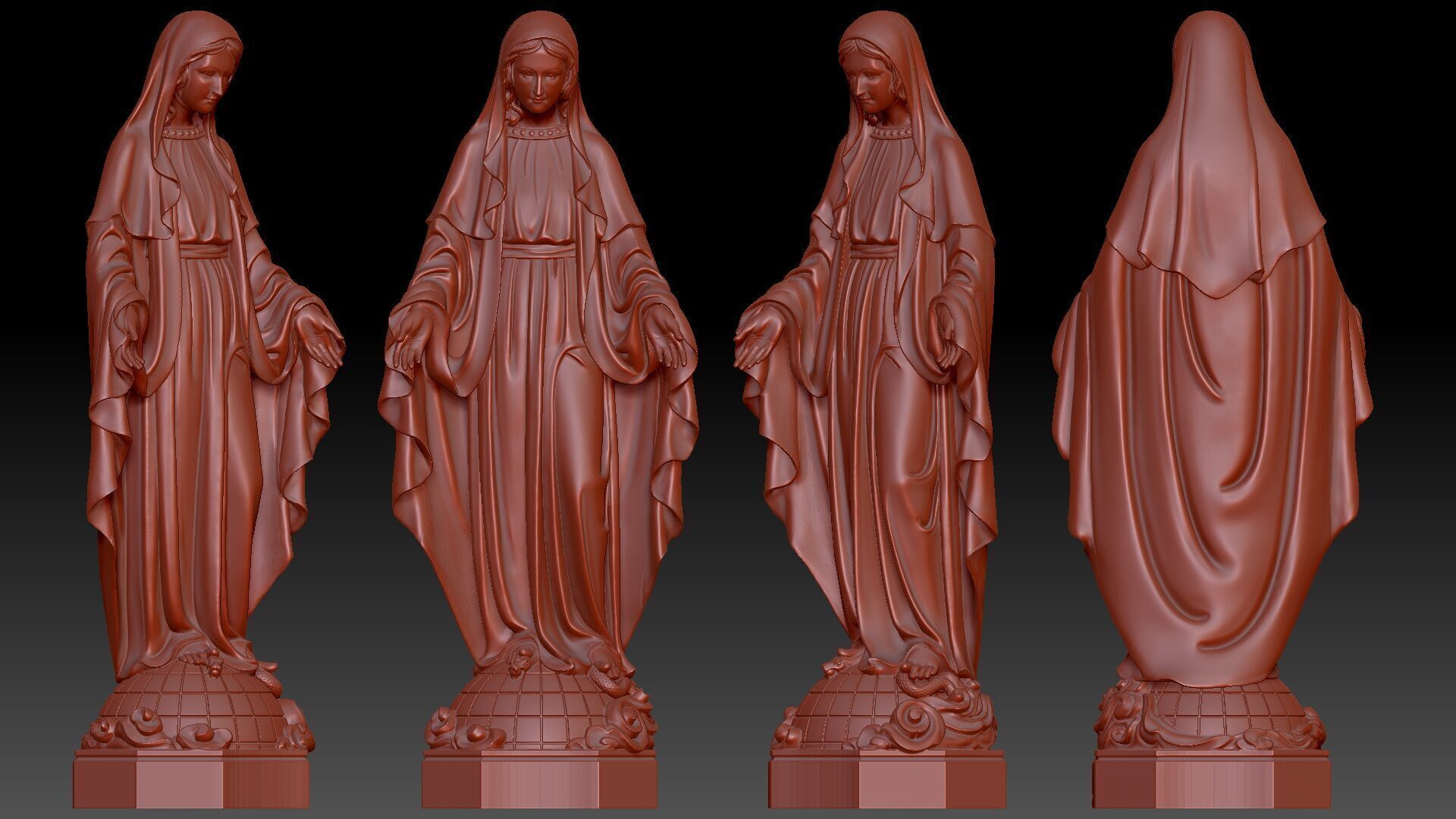 Our lady of Grace 3D print model_5
