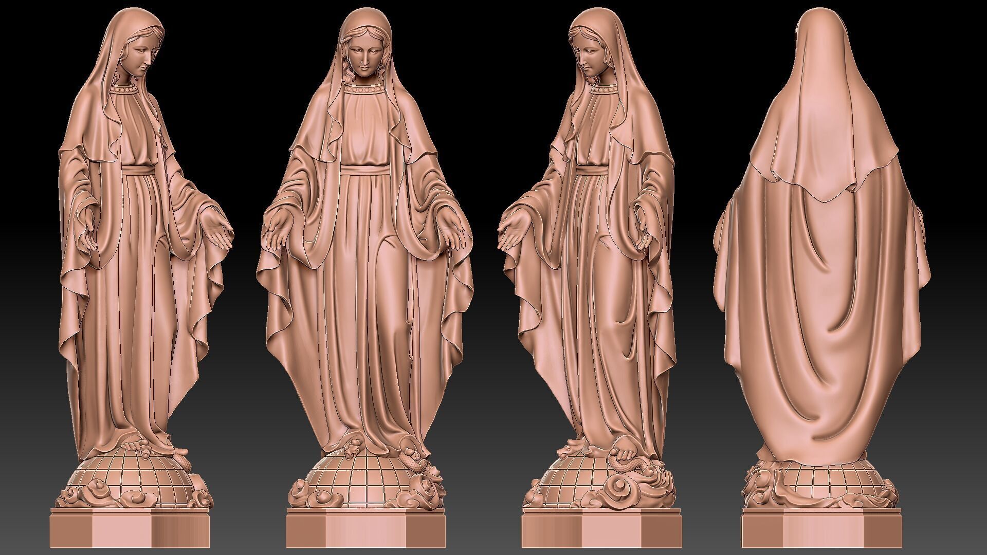 Our lady of Grace 3D print model_6