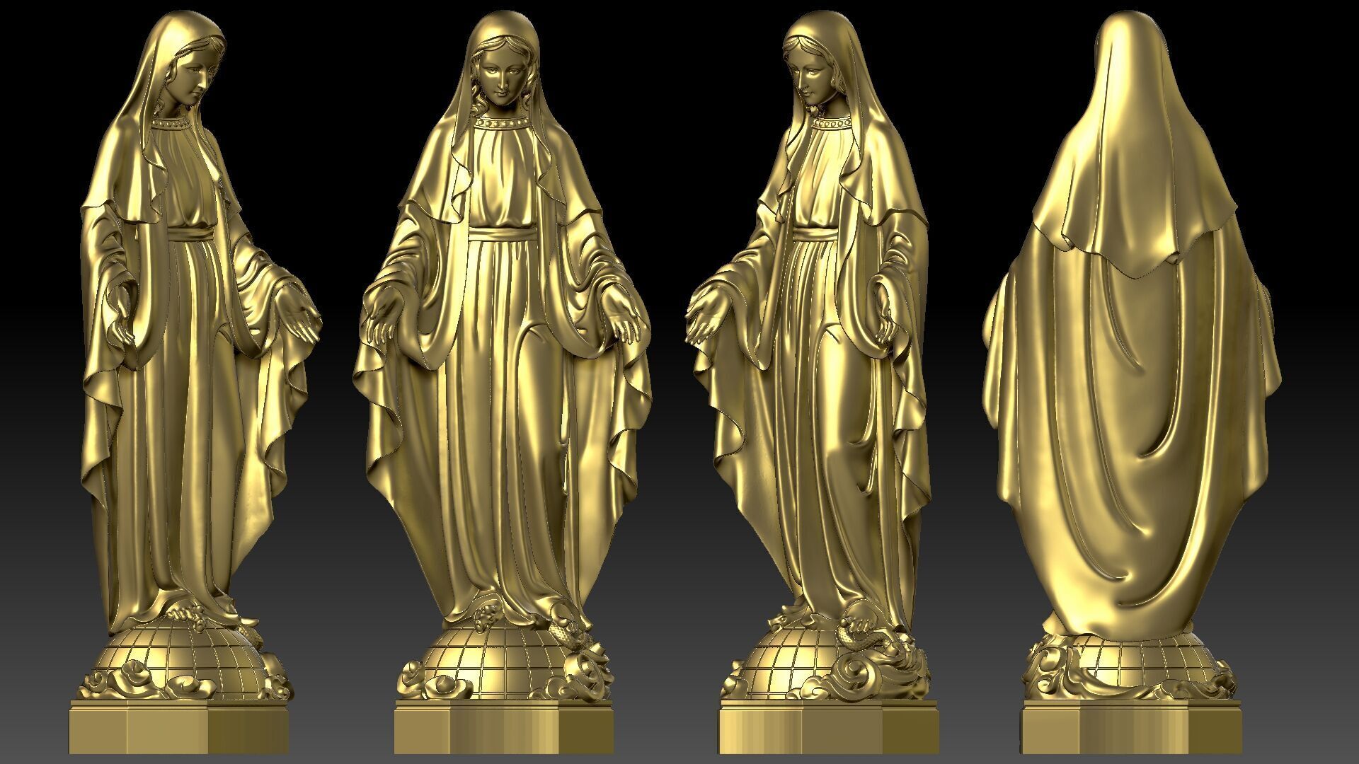 Our lady of Grace 3D print model_9