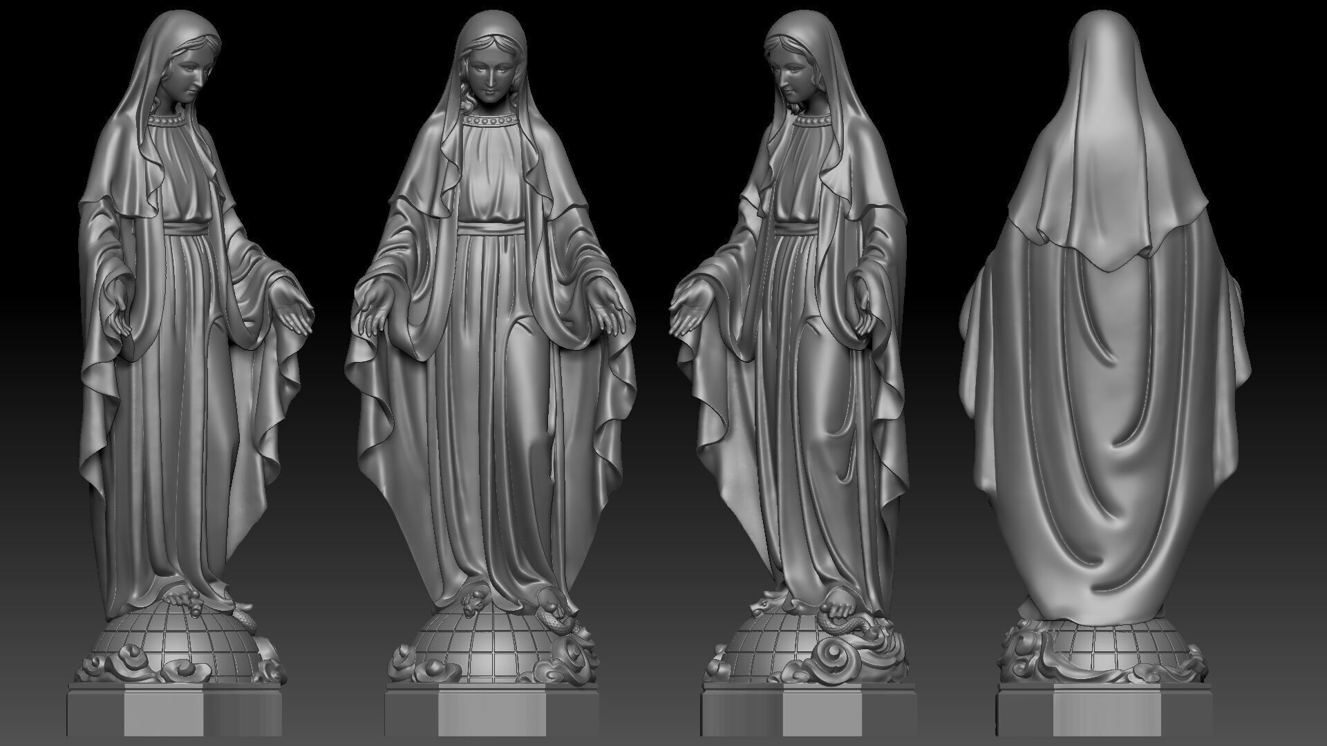 Our lady of Grace 3D print model_2