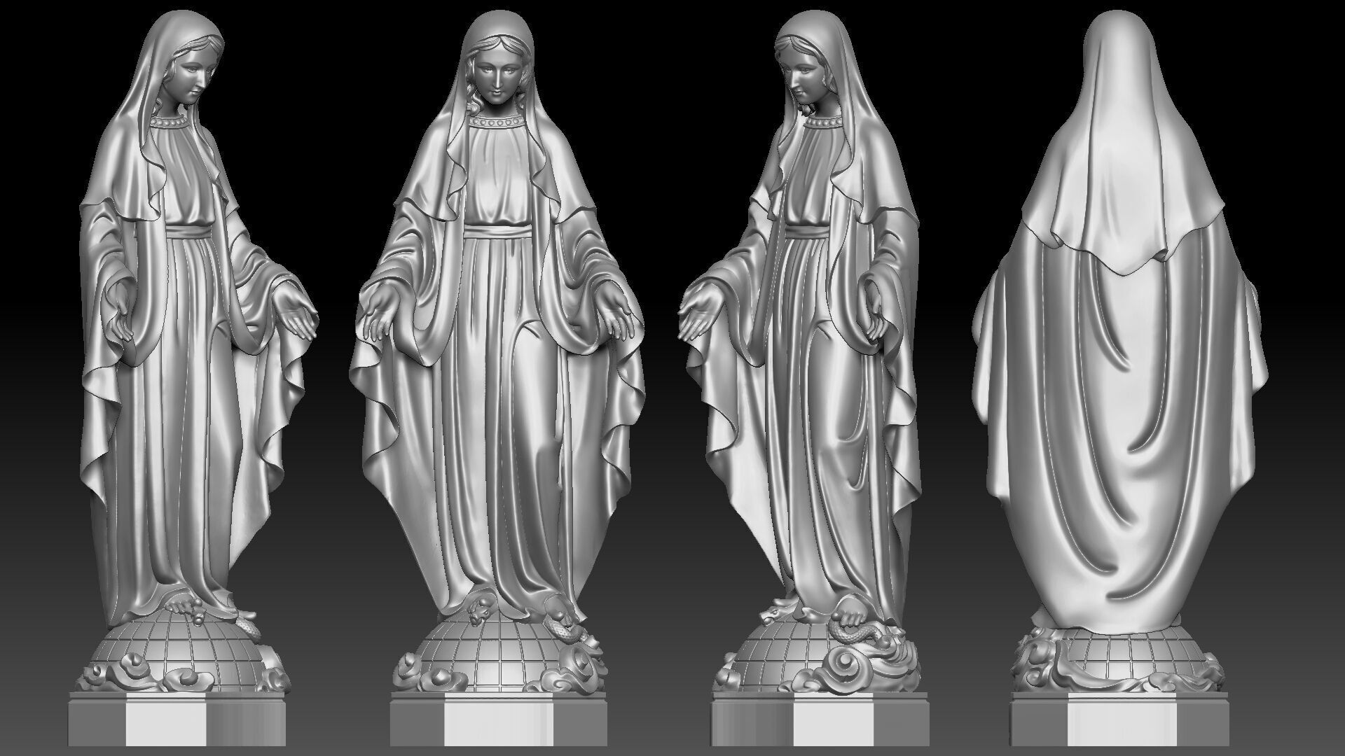 Our lady of Grace 3D print model_8