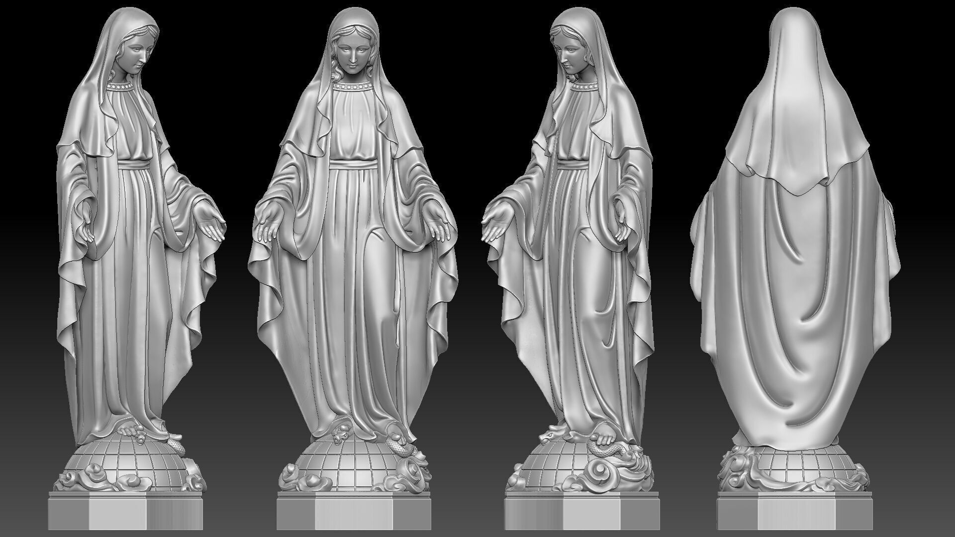 Our lady of Grace 3D print model_4