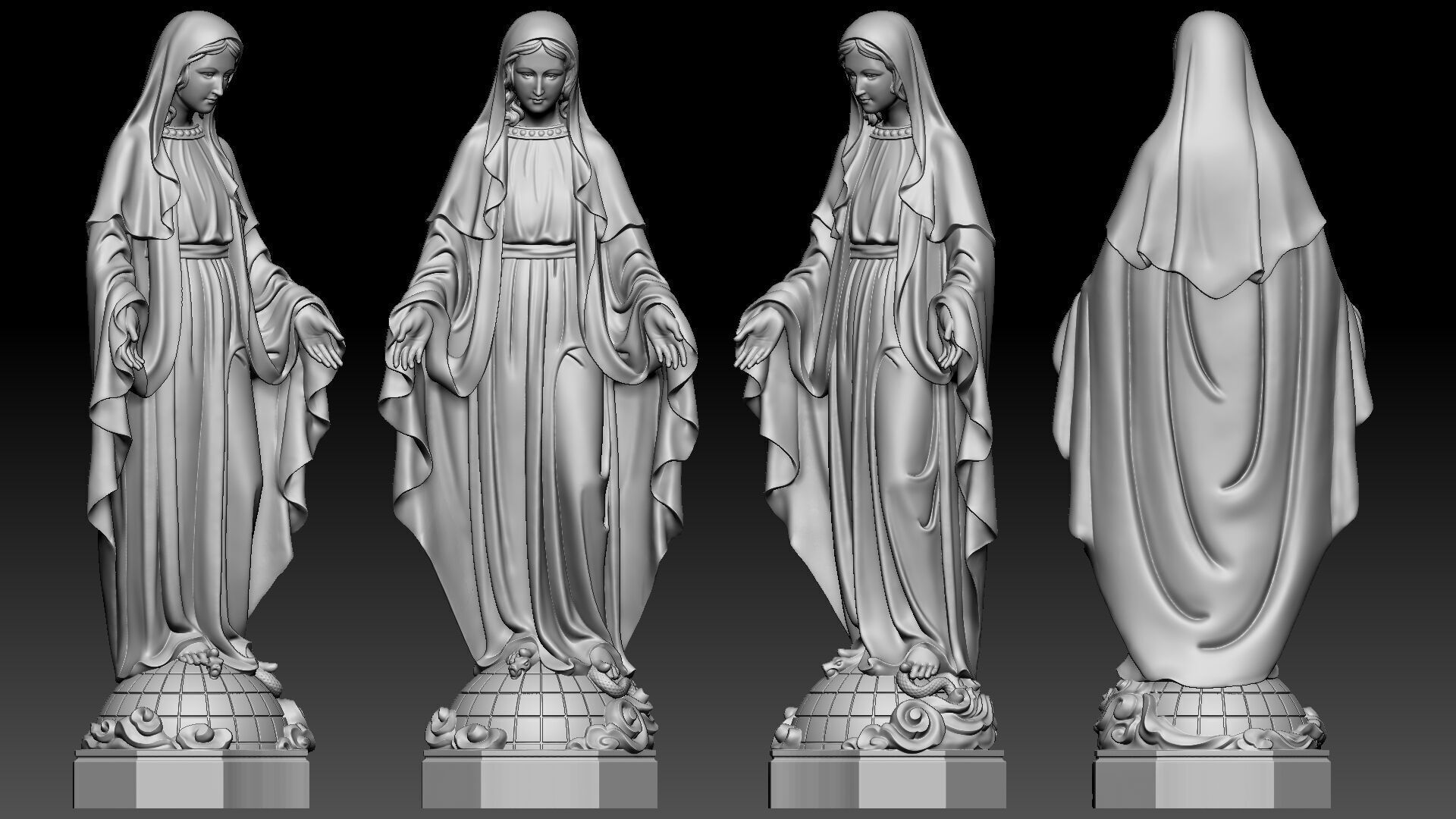 Our lady of Grace 3D print model_10
