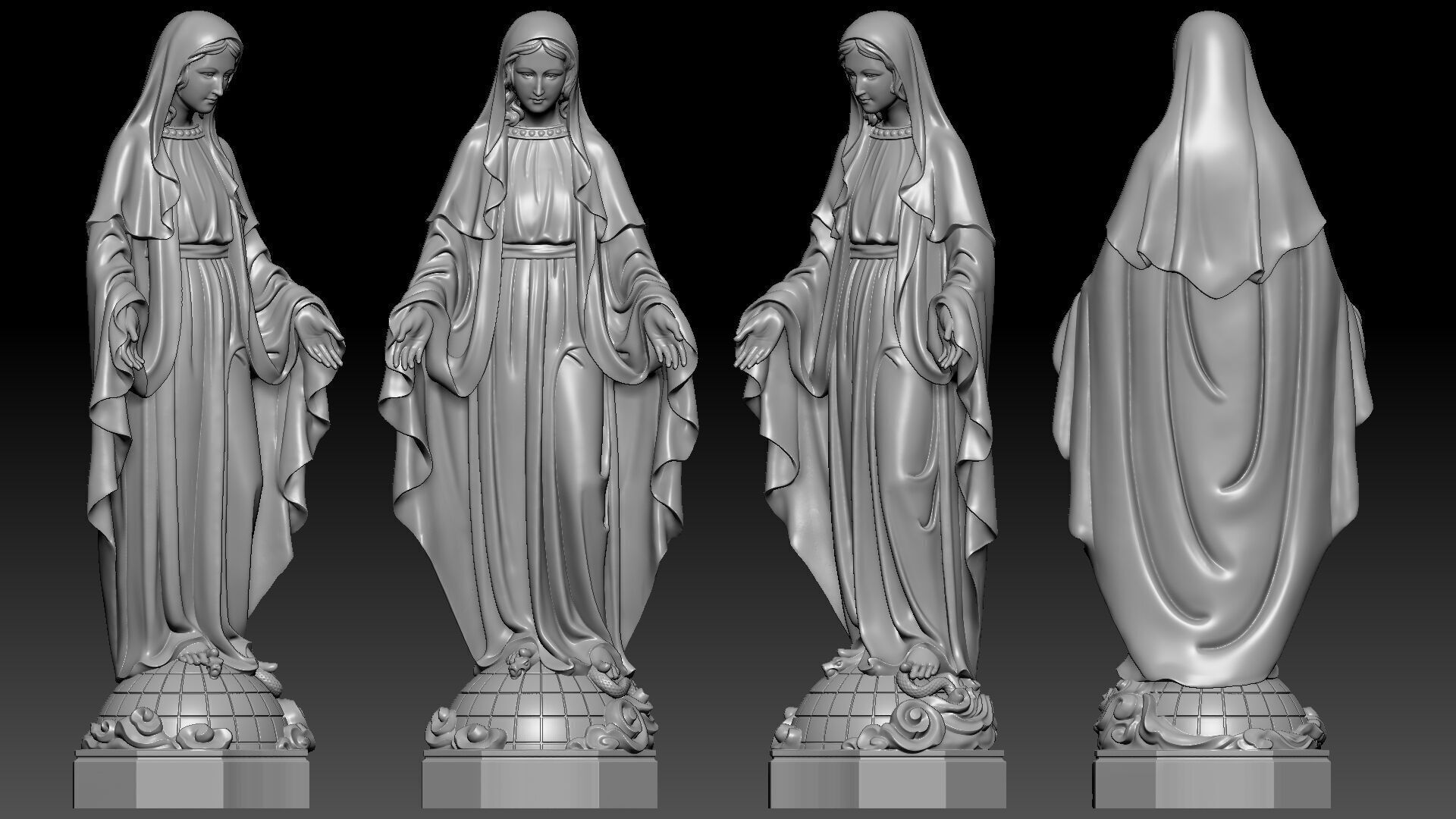 Our lady of Grace 3D print model_3