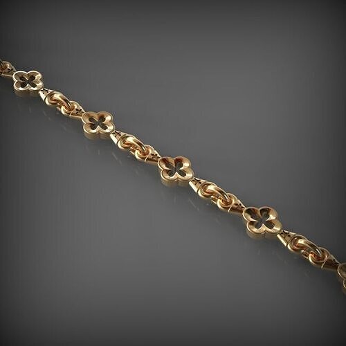Chain necklace bracelet 3d print Delicate Floral Link 3D print model