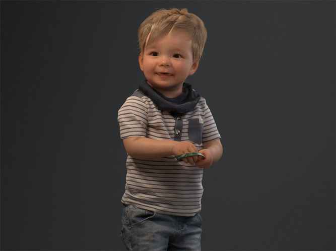 00022Pepijn006 Cute Toddler Boy 3D Model 3D model