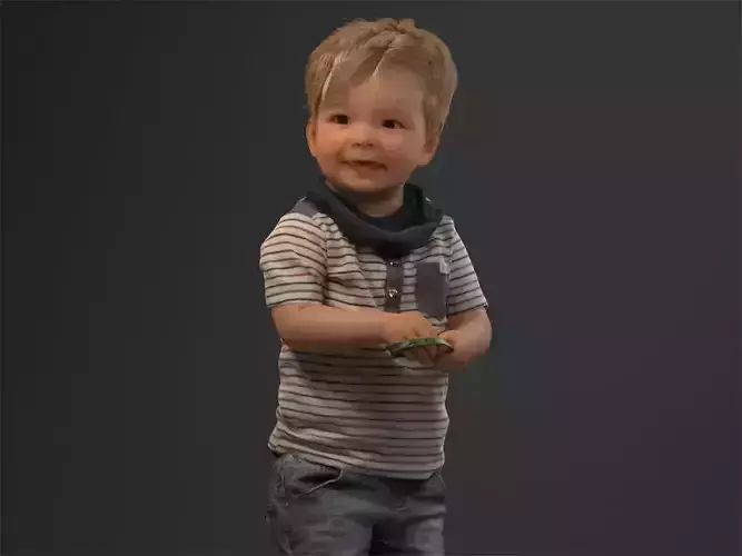 00022Pepijn006 Cute Toddler Boy 3D Model 3D model
