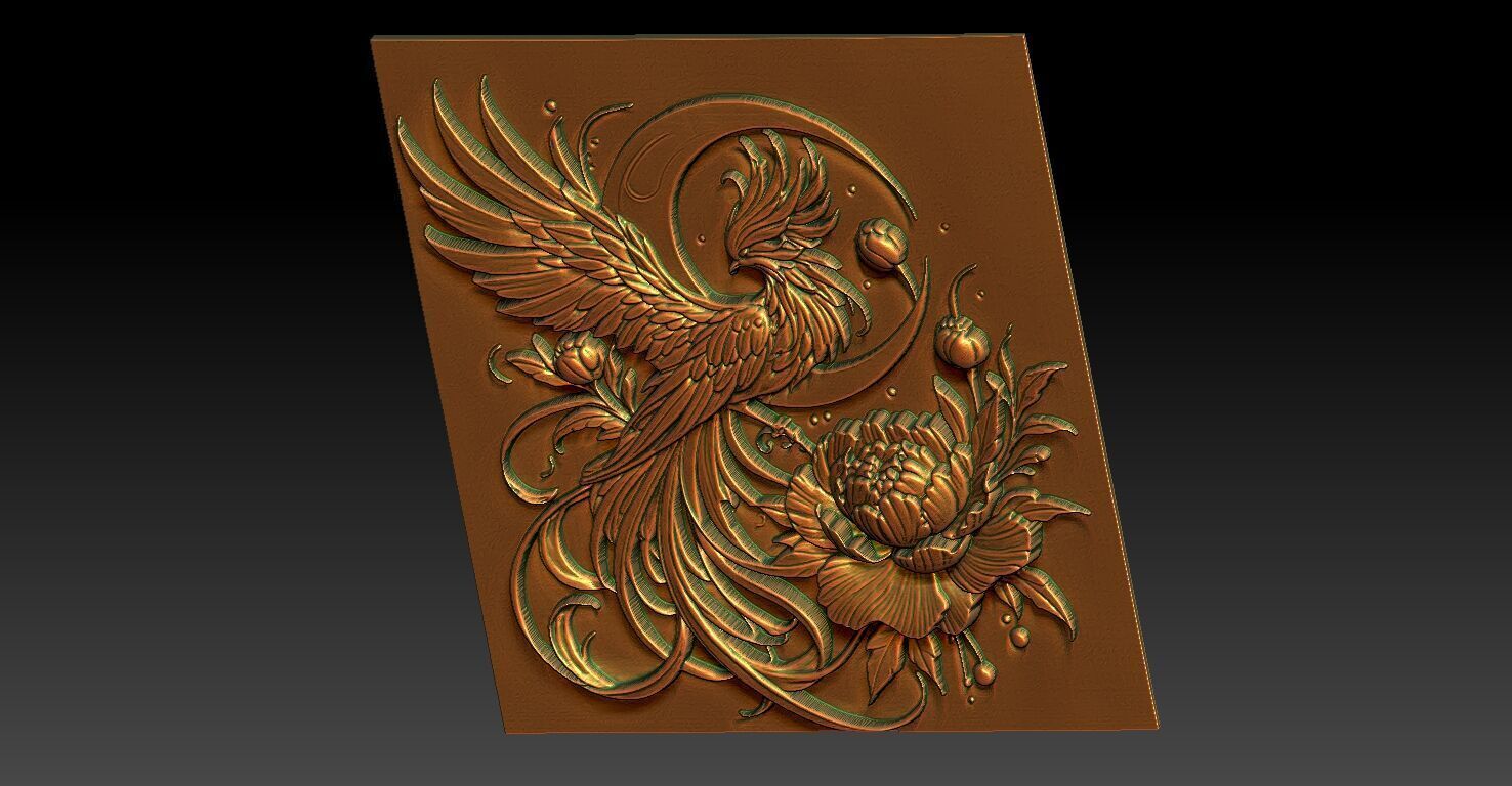 5 phoenix CNC Relief Model 3D print model_4