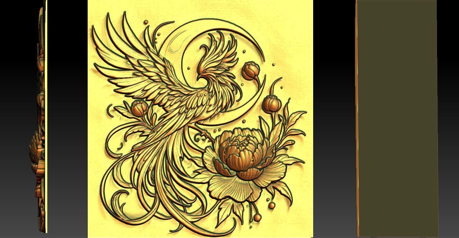 5 phoenix CNC Relief Model 3D print model_5