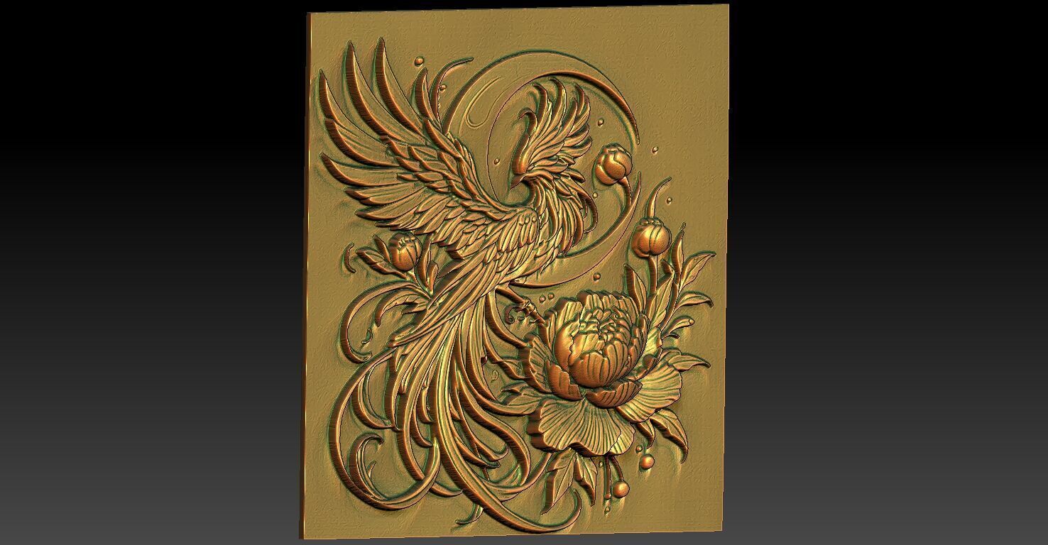 5 phoenix CNC Relief Model 3D print model_1