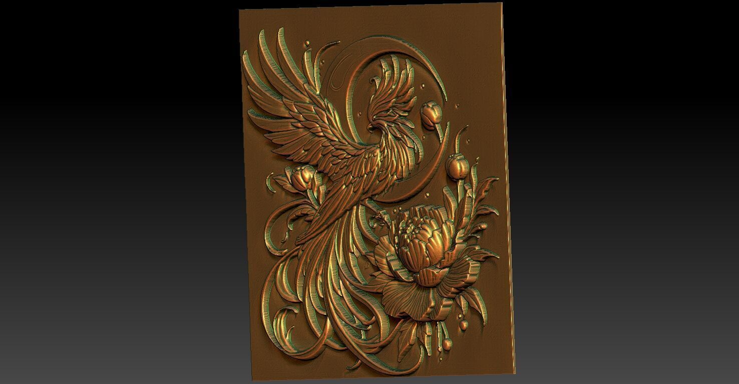 5 phoenix CNC Relief Model 3D print model_2