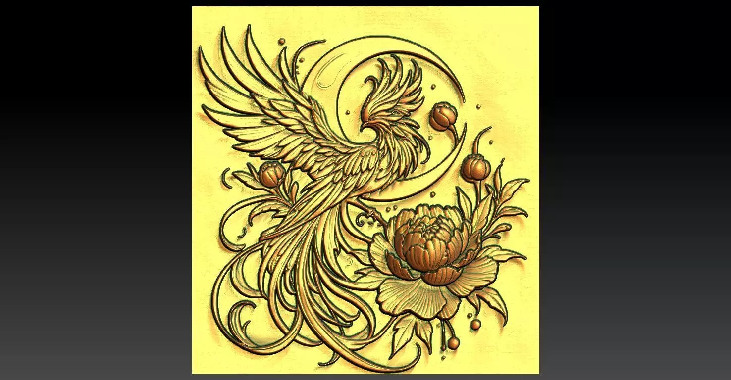 5 phoenix CNC Relief Model 3D print model_0
