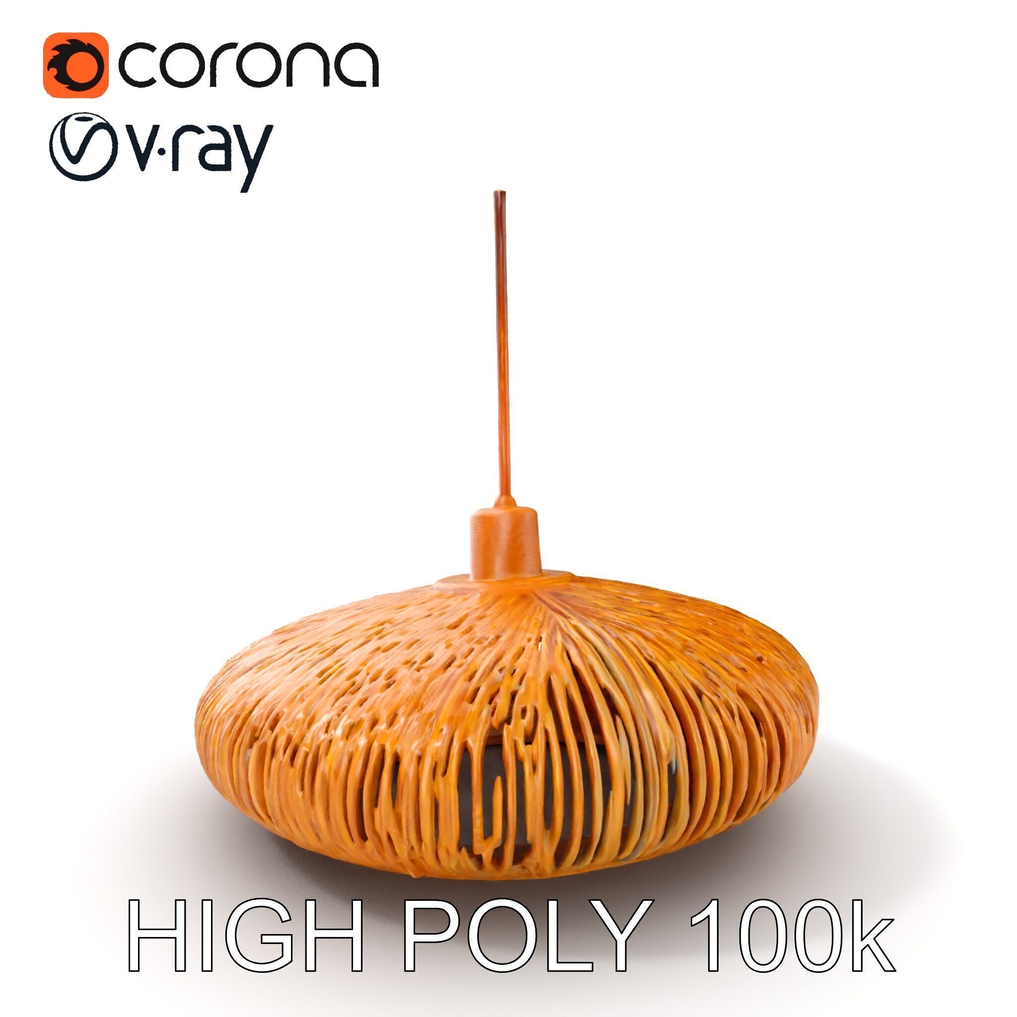 Elegant Bamboo Pendant Lamp model pack for interior design Low-poly 3D model_20