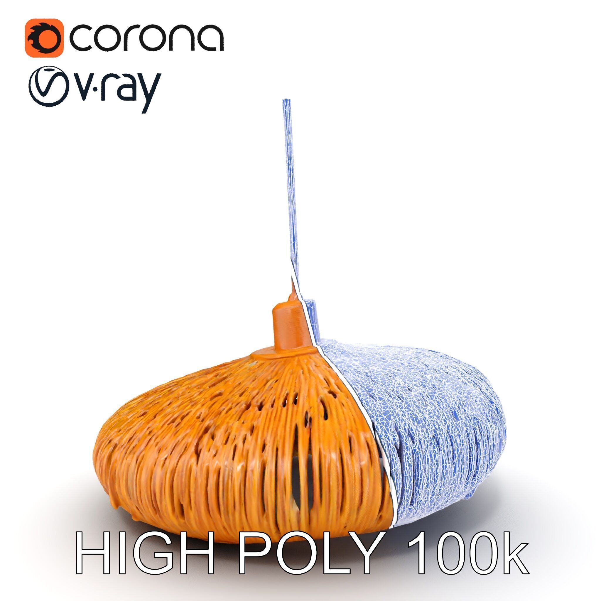 Elegant Bamboo Pendant Lamp model pack for interior design Low-poly 3D model_31