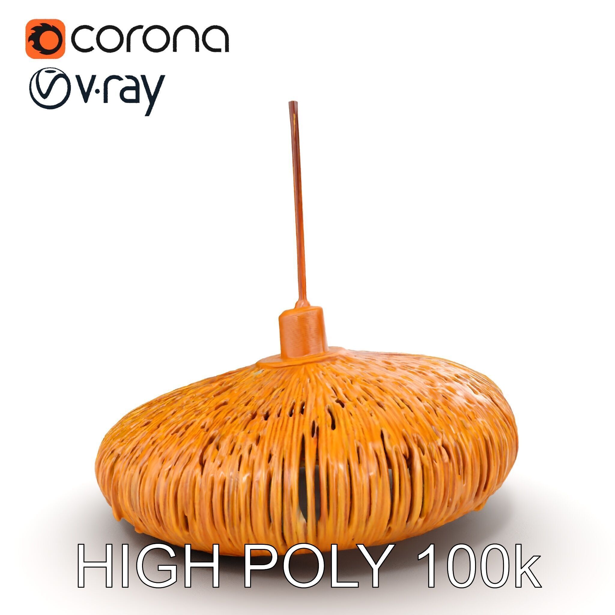 Elegant Bamboo Pendant Lamp model pack for interior design Low-poly 3D model_24