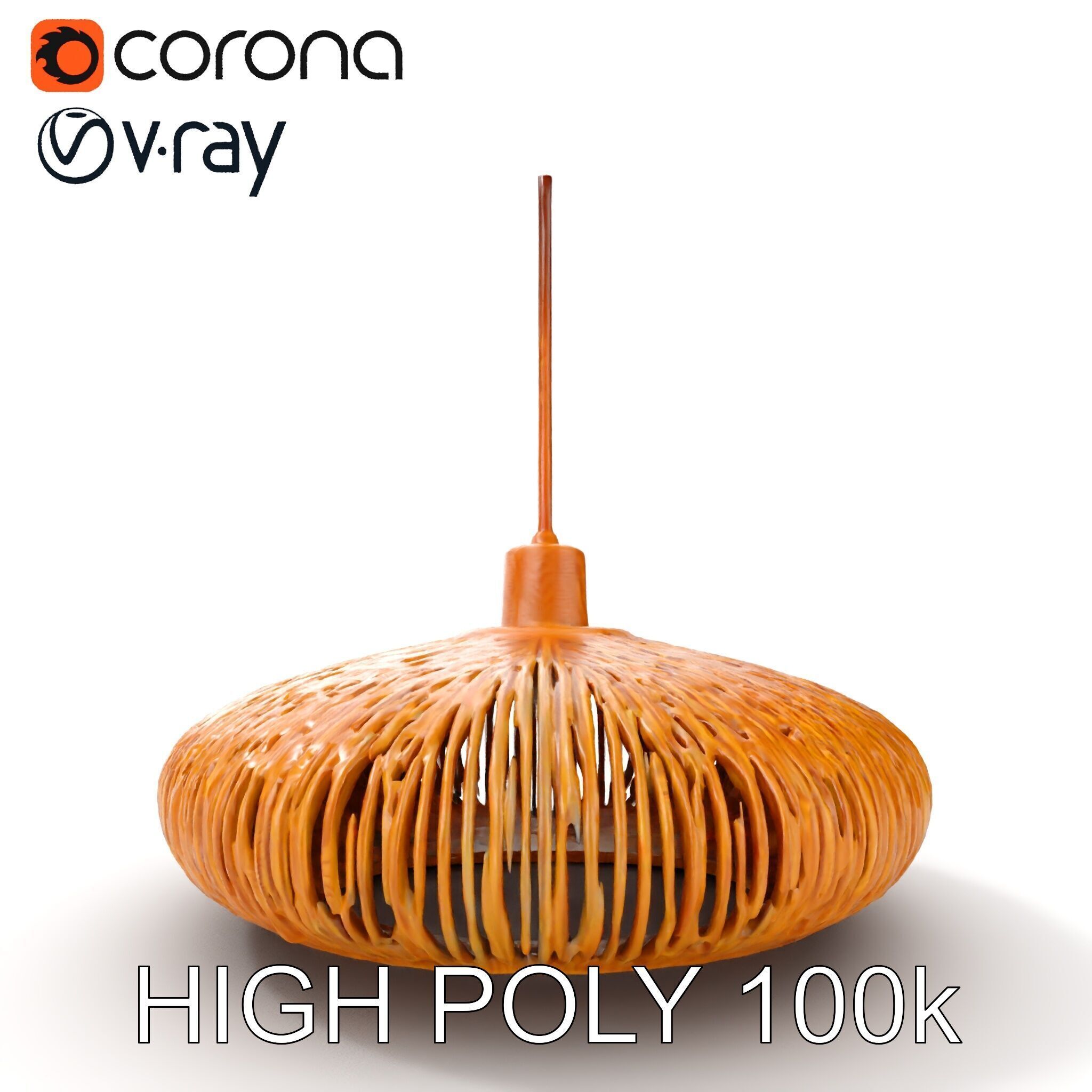 Elegant Bamboo Pendant Lamp model pack for interior design Low-poly 3D model_14