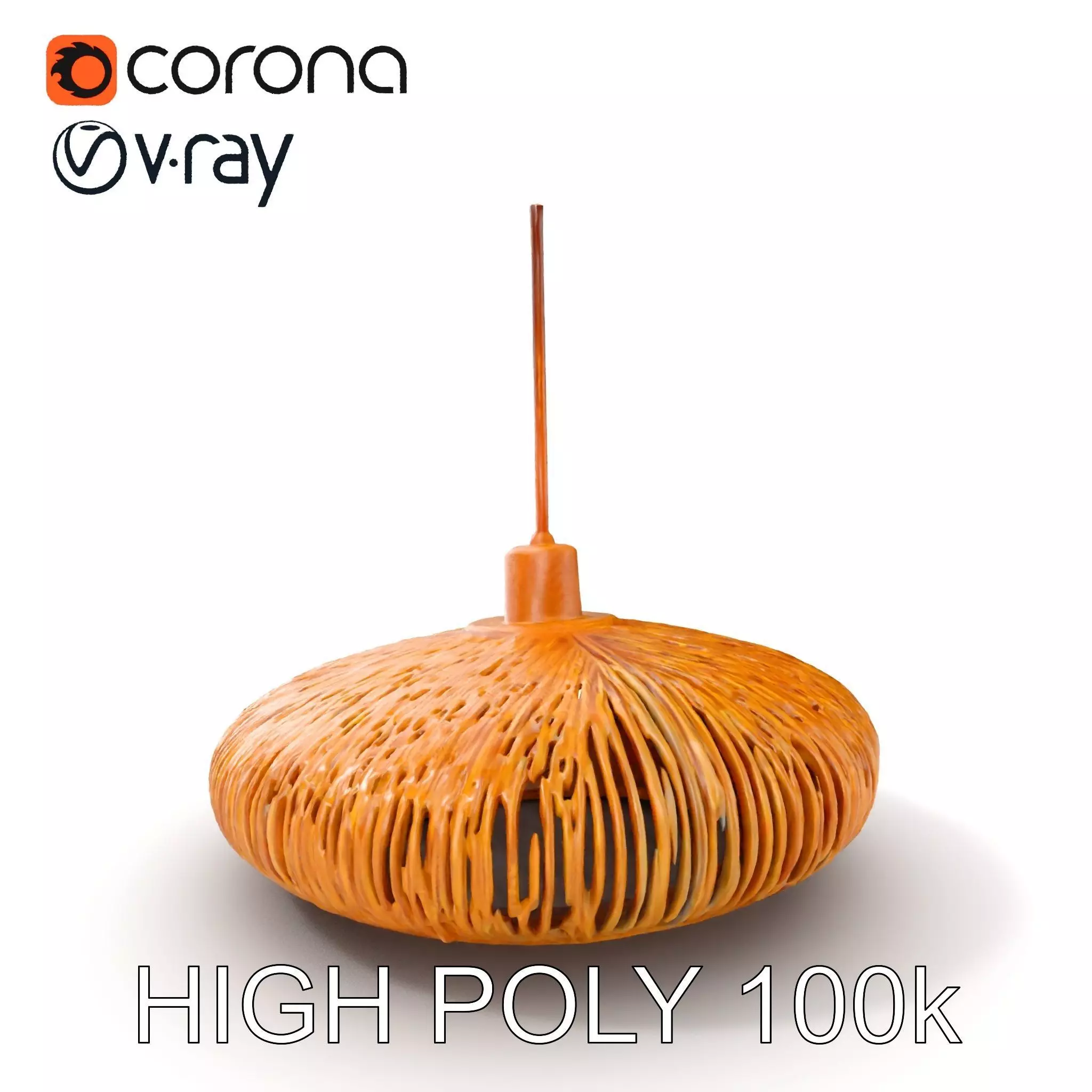 Elegant Bamboo Pendant Lamp model pack for interior design Low-poly 3D model_0